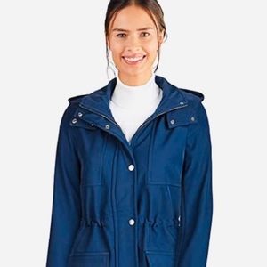 Kenneth Cole NY Softshell Anorak Jacket w/Hood,Size L, Navy Blue (NWT)